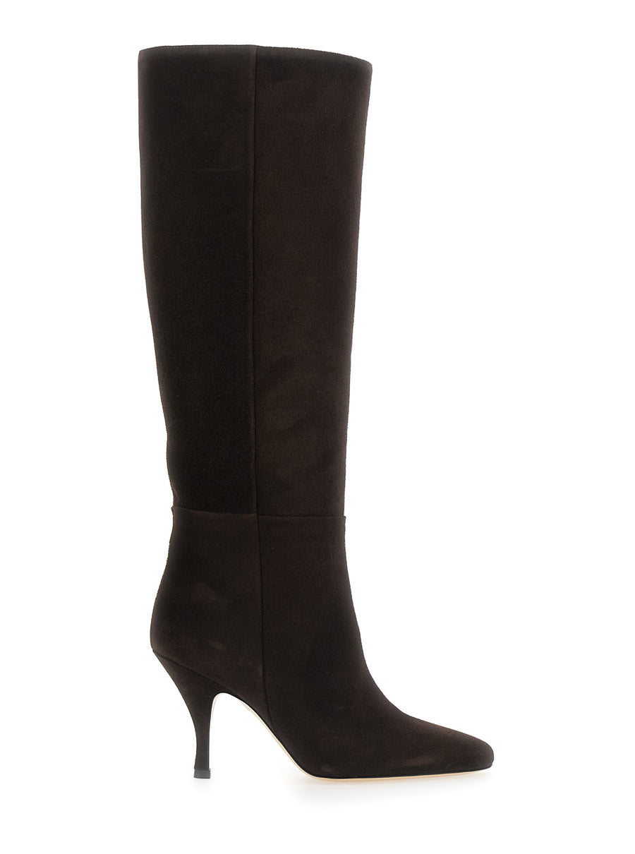 Boots Lucinda Suede Brown Viscose And Polyester