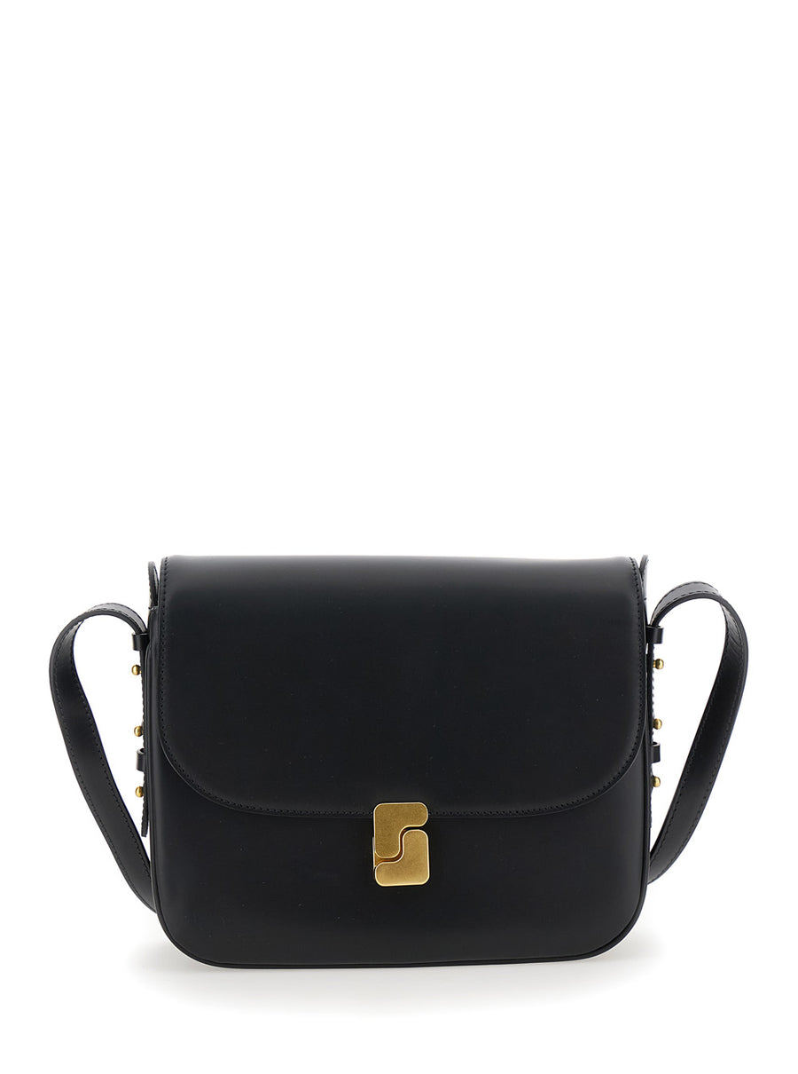 Crossbody Bag Bellissima Maxi Black Leather Shoulder