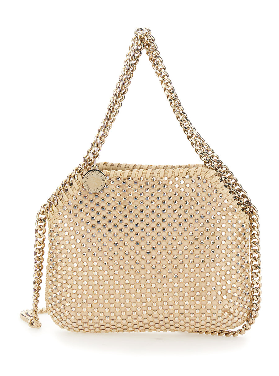 Shoulder Bag Falabella Mini Pink Crystal Mesh Polyamide