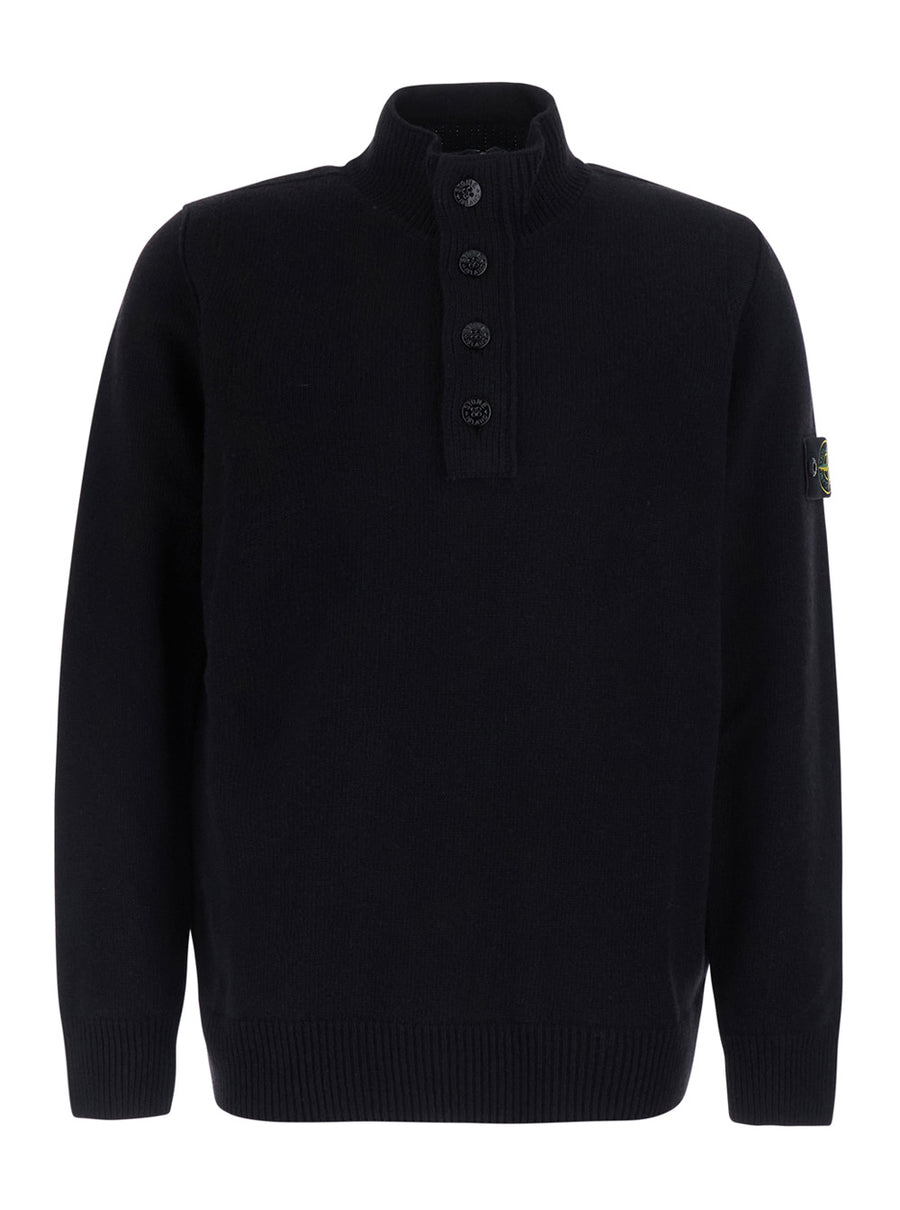 Wool High-Neck Sweater Black Tops