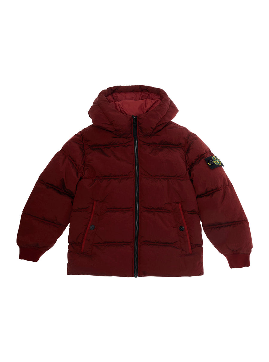 Short Parka Tech Fabric Red Padded Jackets