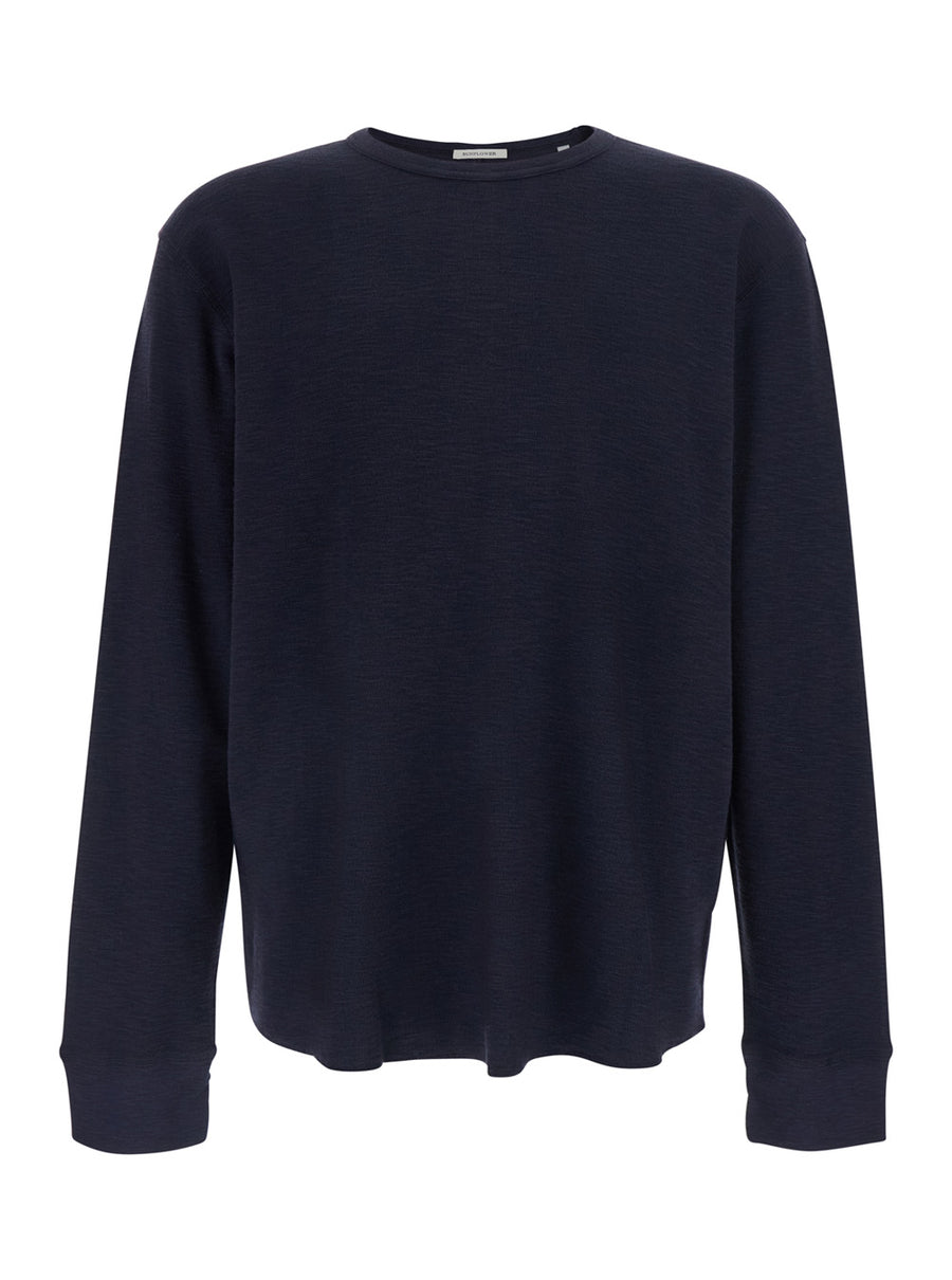 Waffle T-Shirt Blue Cotton