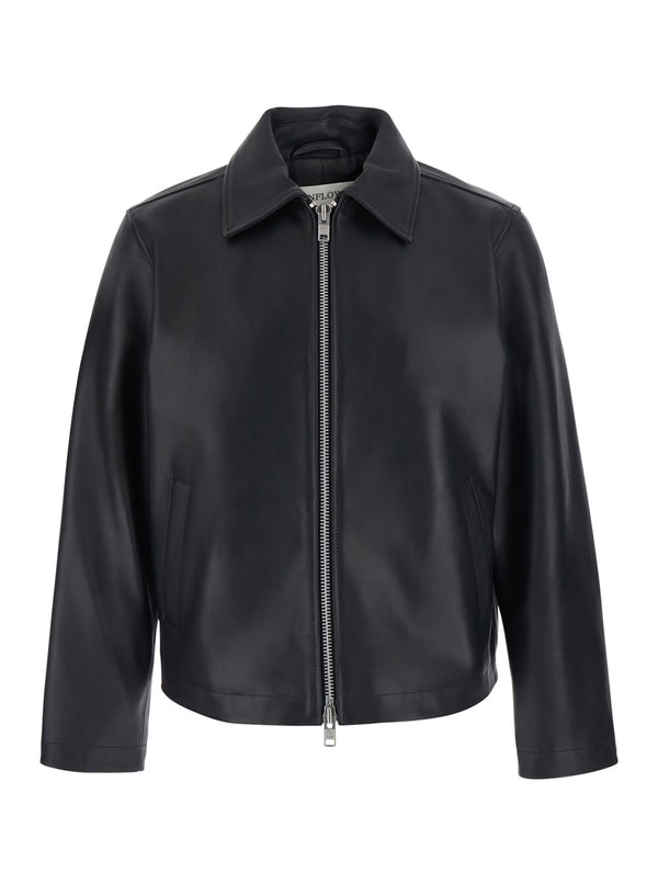 Short Leather Jacket Black Coat