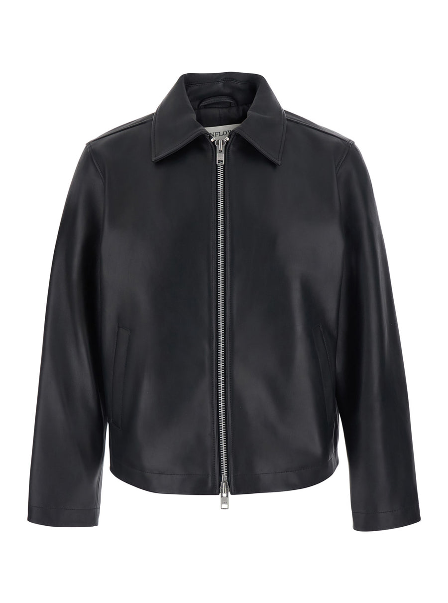 Short Leather Jacket Black Coat