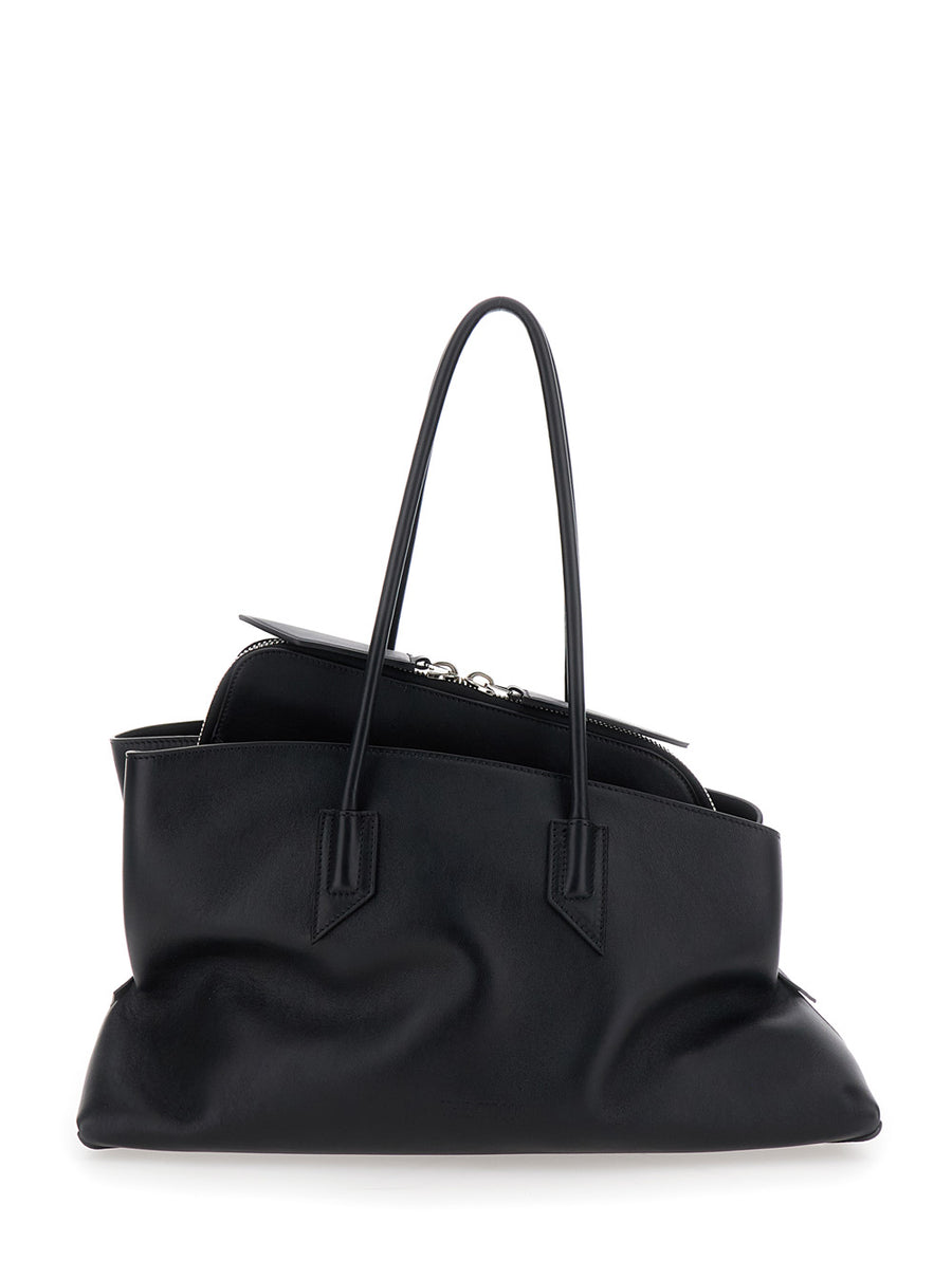 Shoulder Bag Passeggiata Black Leather Calf