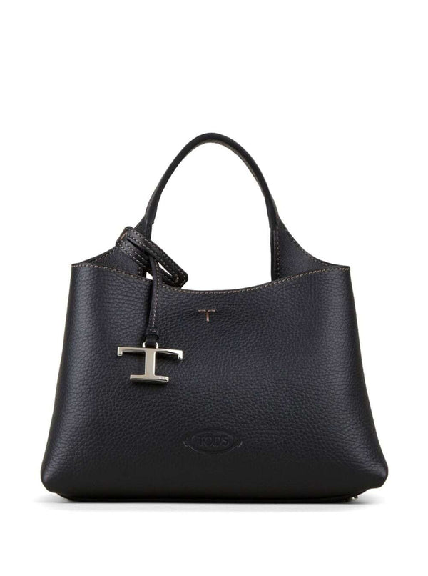 Tote Bag T Timeless Black Leather Calf Handbags