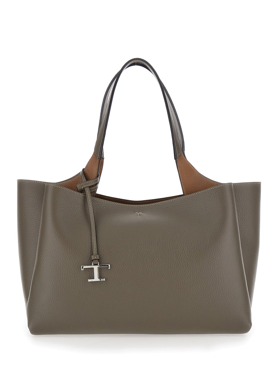 Handbag Medium Grey Leather Handbags