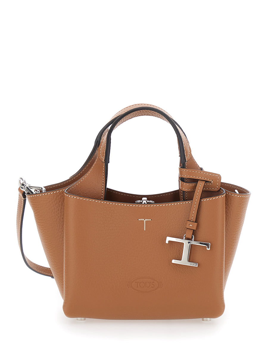 Handbag Grained Leather, Brown Calfskin Leather Handbags
