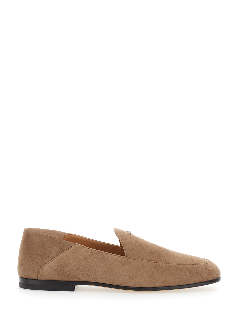Loafers Suede Beige Sheep Leather