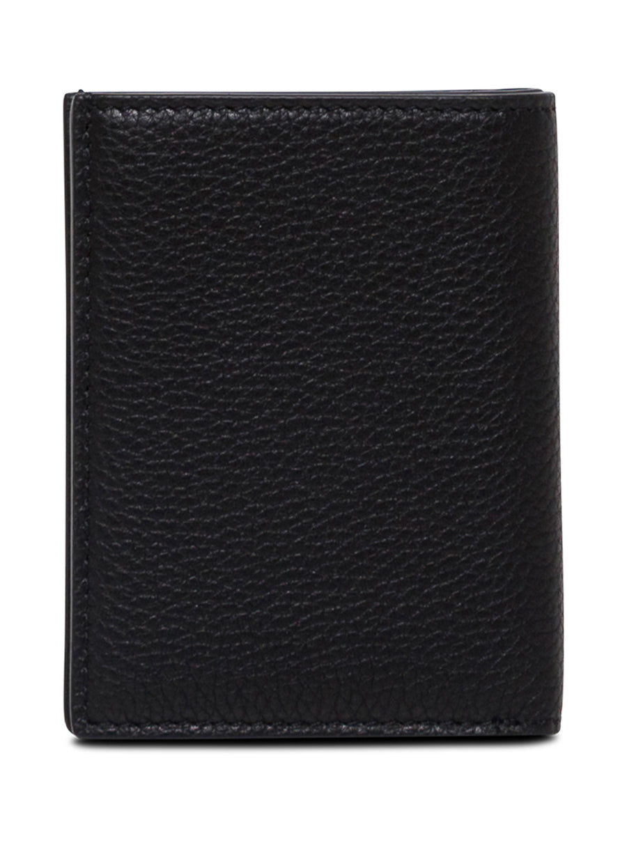 Card Holder Black Grained Leather Calf Accessory