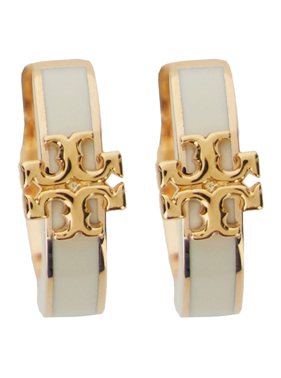 Hoop Earrings Kira Brass-White Metal Metallic