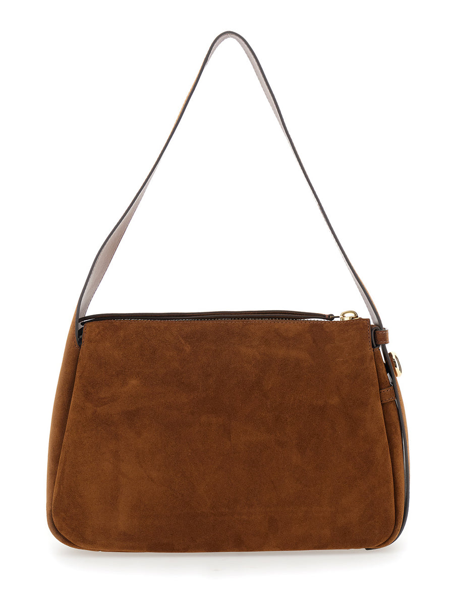Shoulder Bag Romy Grained Brown Leather Bovine