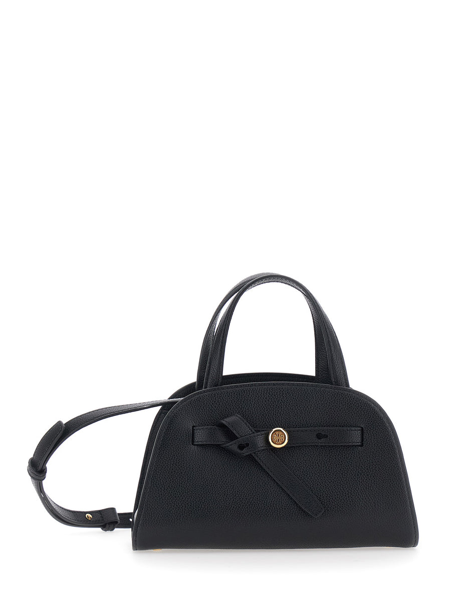 Tote Bag Romy Black Leather Handles Cow