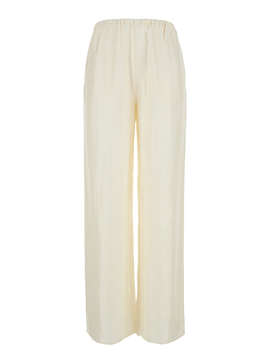 Pants Monogram Silk Pj Bottoms White Trousers