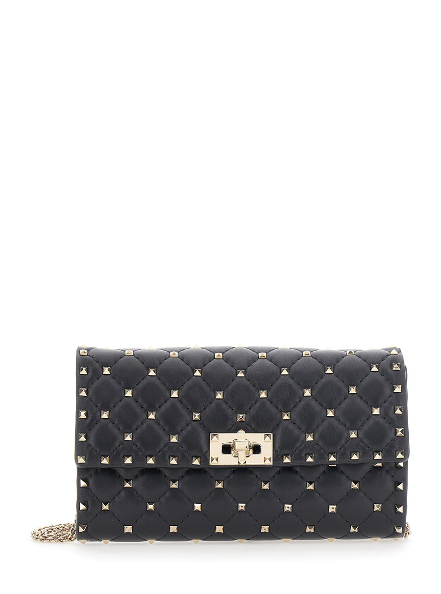Crossbody Bag Quilted Leather Black Lamb Shoulder