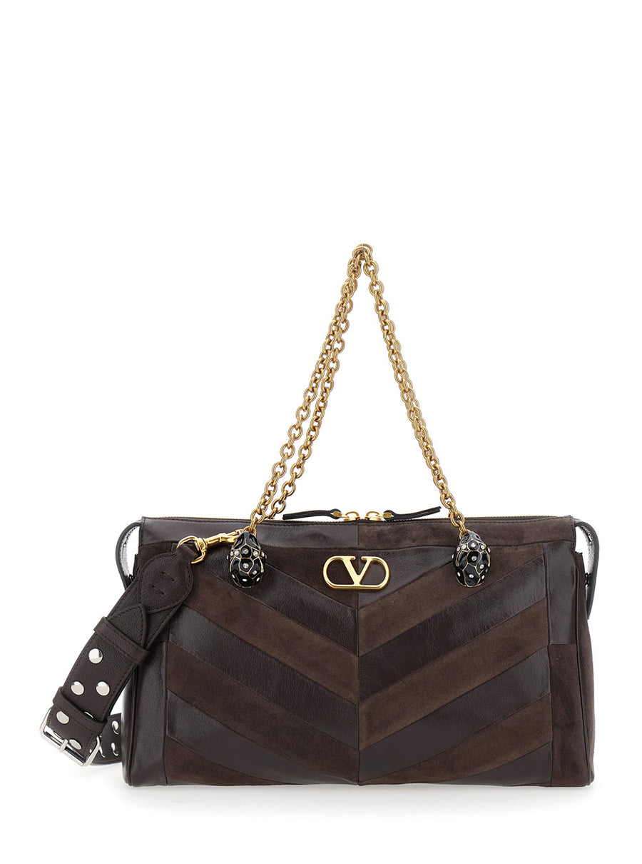 Shoulder Bag Panthea Medium Brown Leather Lambskin