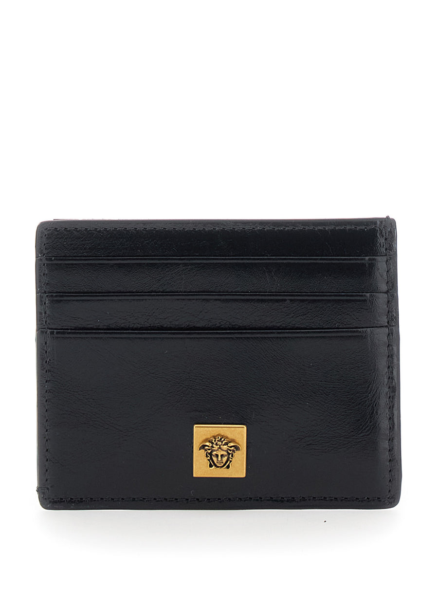 Card Holder Black Lamb Leather Accessory