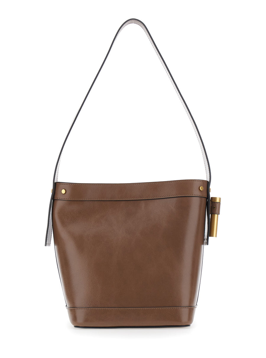 Bucket Bag Black Leather Shoulder