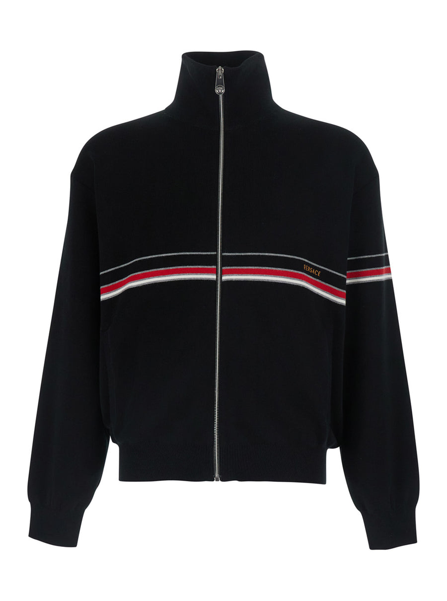 Turtleneck Sweater Black Cotton Tops