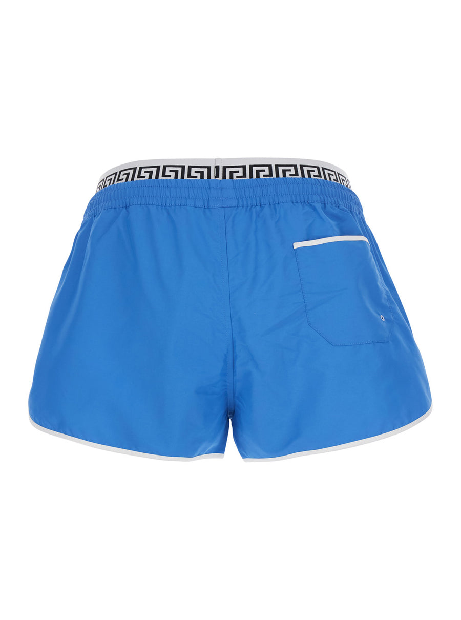 Swim Shorts Light Blue Tech Fabric Polyester Beachwear