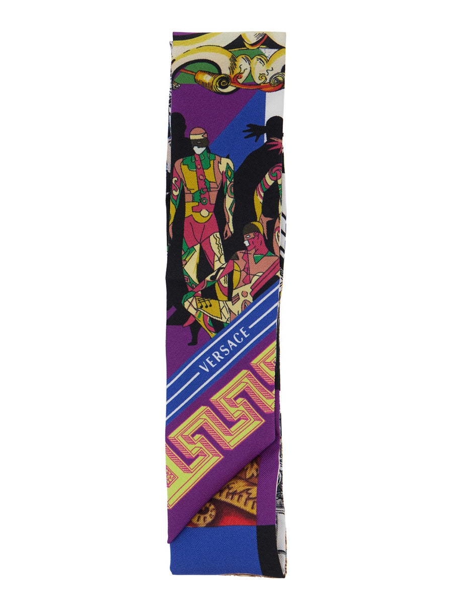 Silk Theater Print Scarf Multicolour