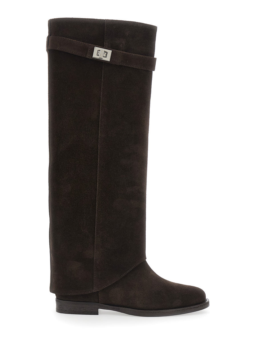 Boots, Brown Suede