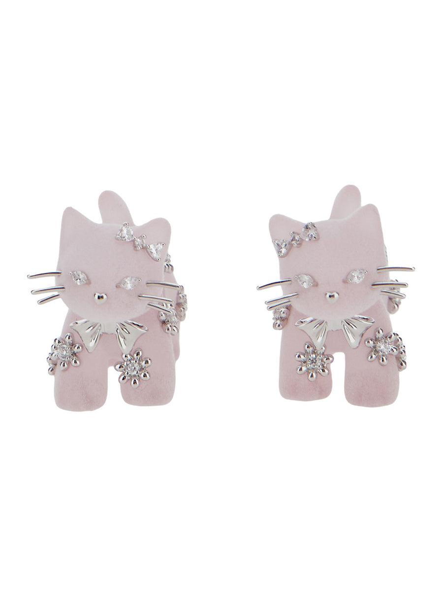 Earrings Split Kitten Pink