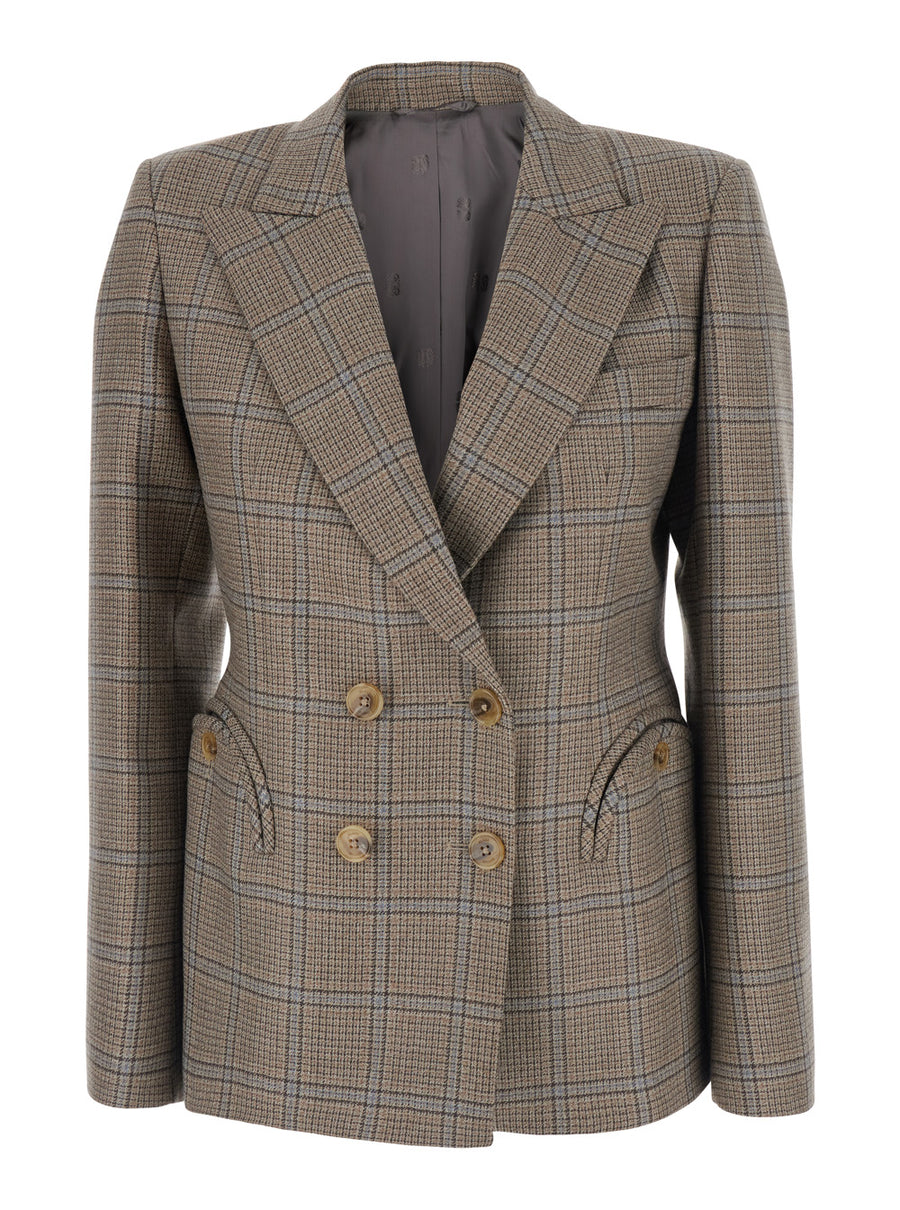 Jacket Saona Beige Wool Virgin Blazers