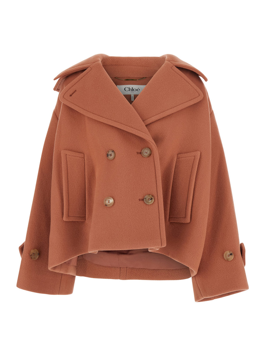 Jacket Short Pink Wool-Blend Coat
