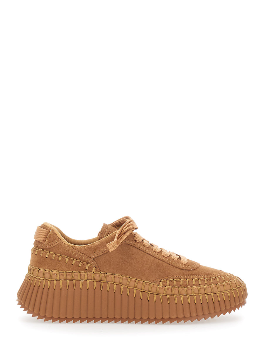 Sneakers Nama Beige Suede Platform Polyester Trainers