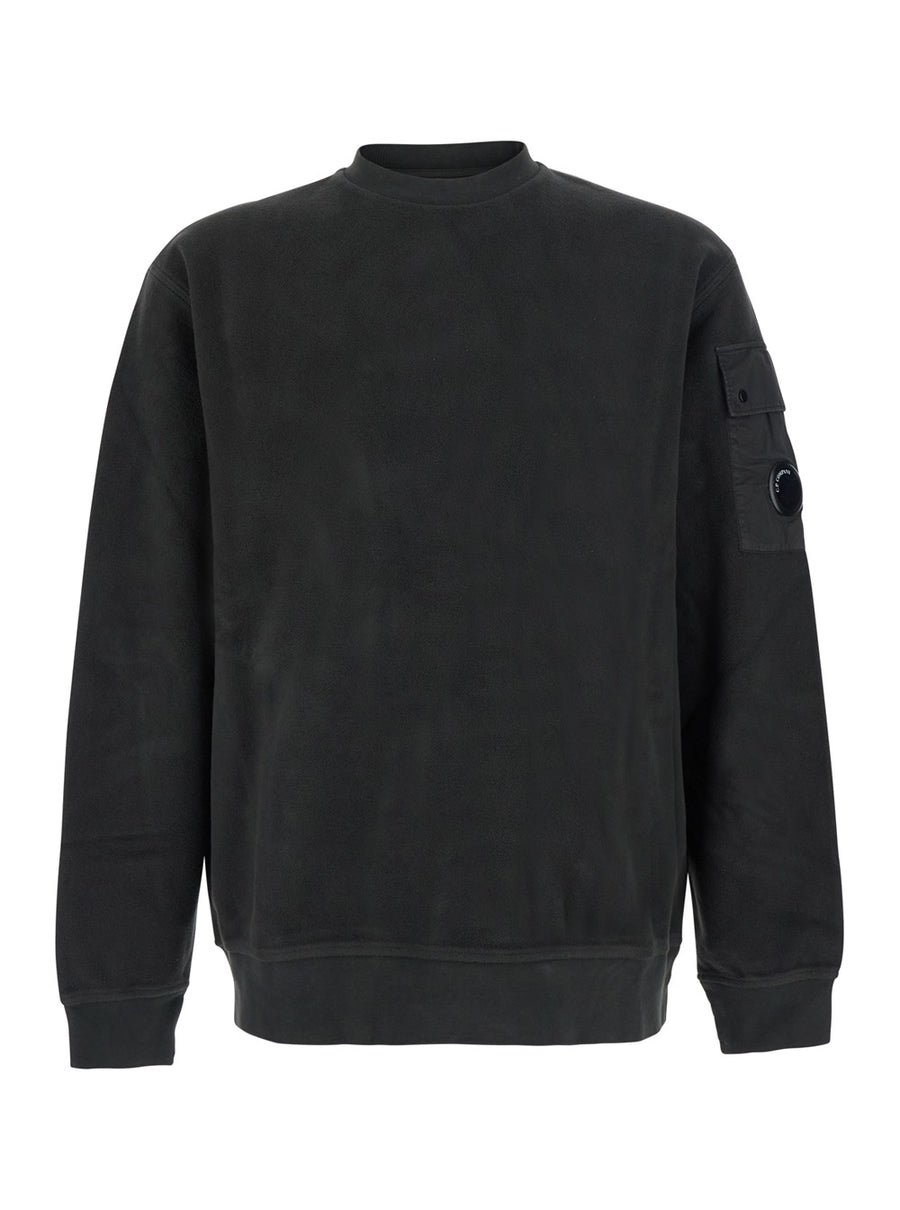 Round Neck Sweatshirt Grey Fleece Cotton Sweatshirts