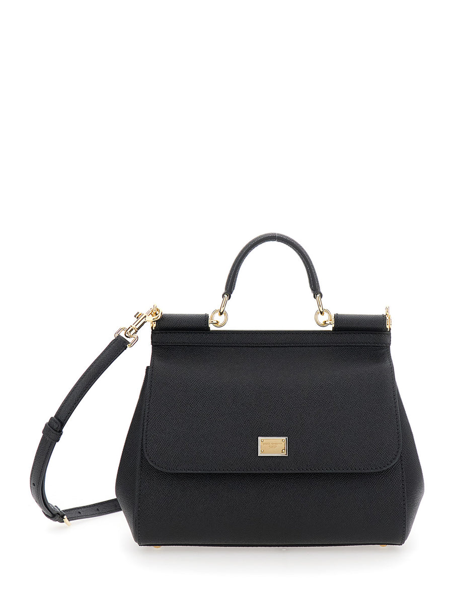 Handbag Sicily Black Leather Cotton Handbags