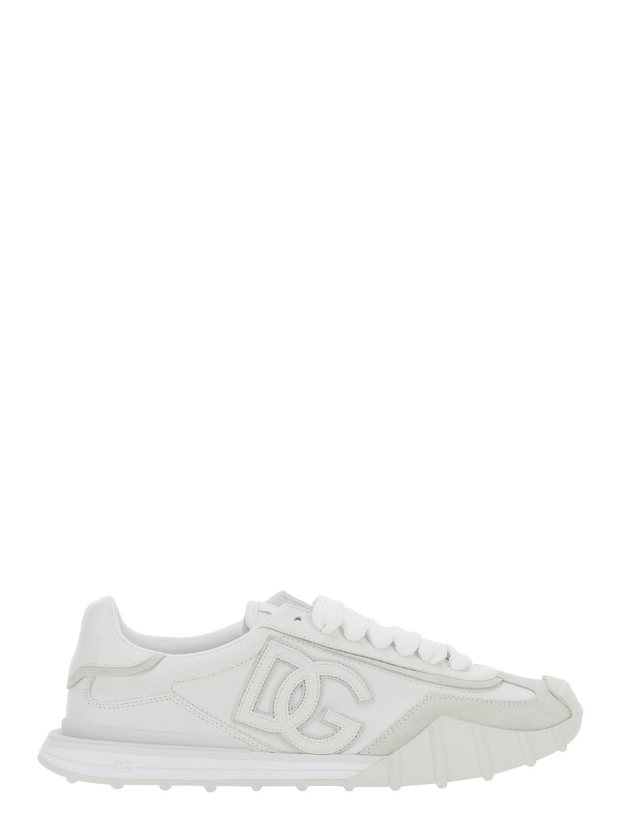 Low-Top Athletic Sneakers White Leather Trainers