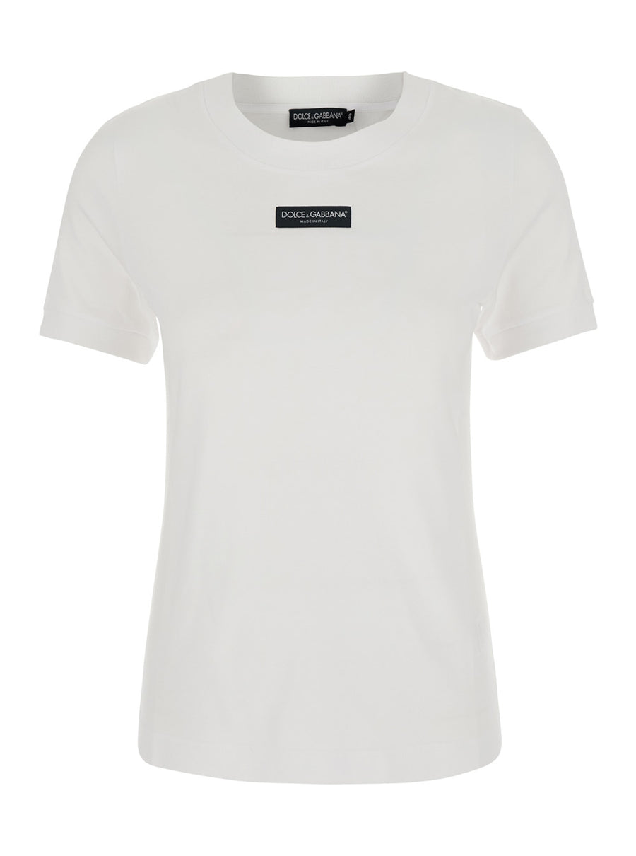 Cotton Logo Patch T-Shirt White T-shirts & Jerseys