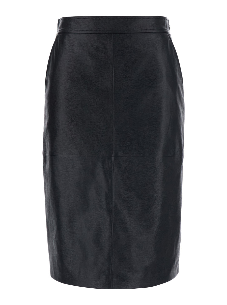 Skirt Timore Black Leather Lamb
