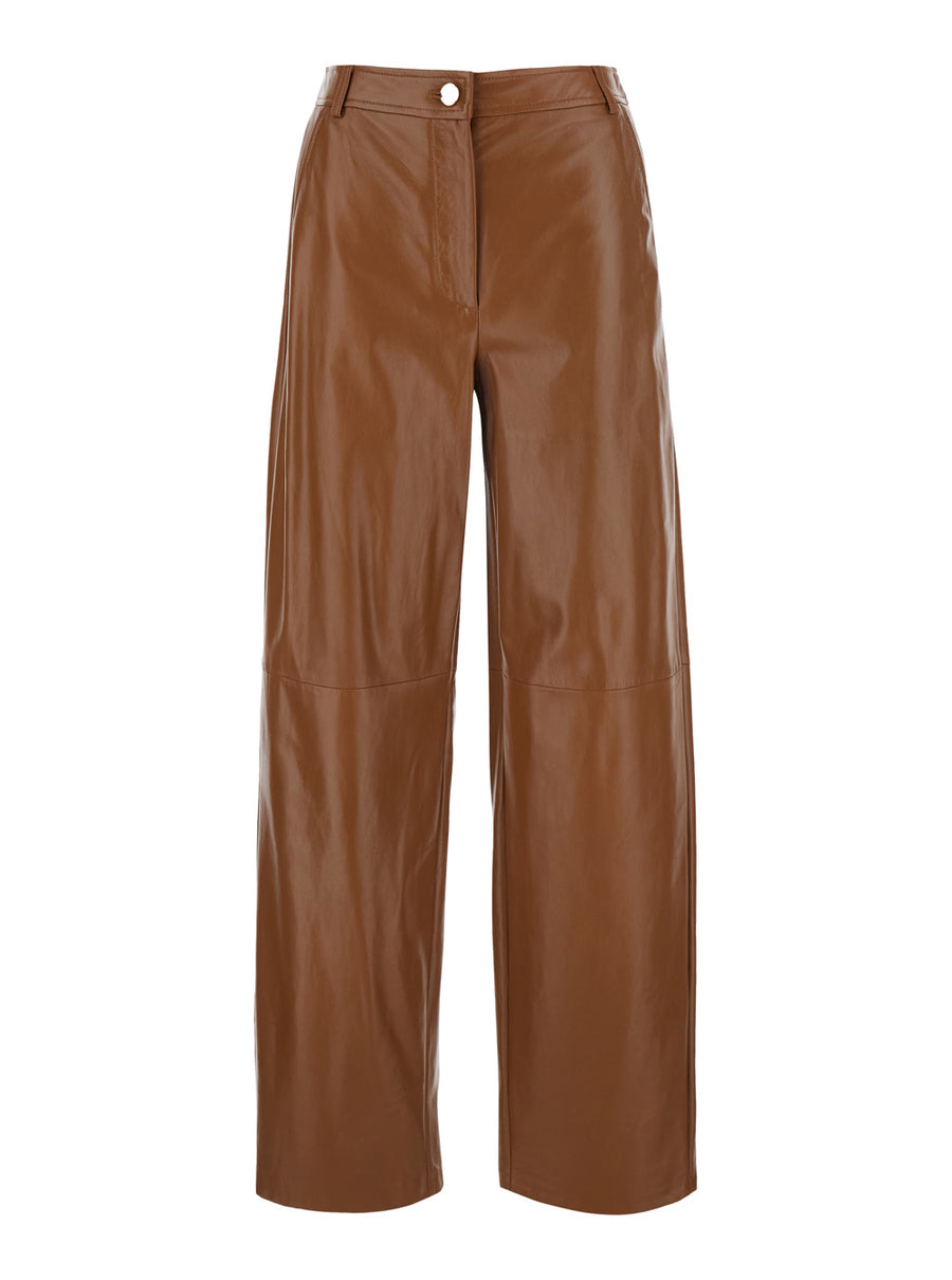 Leather Trousers Legno Beige Lamb
