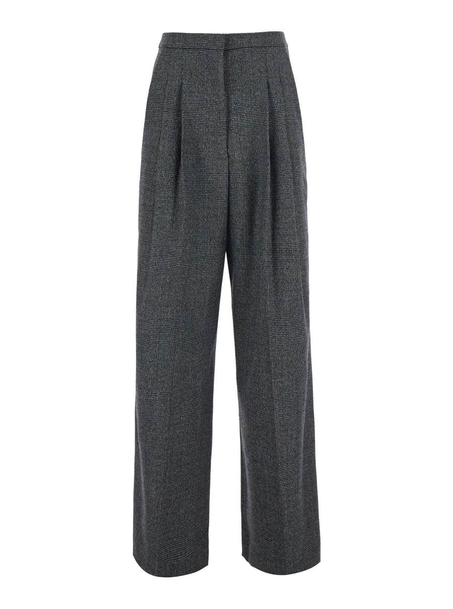 Trousers Wool Pleated Grey