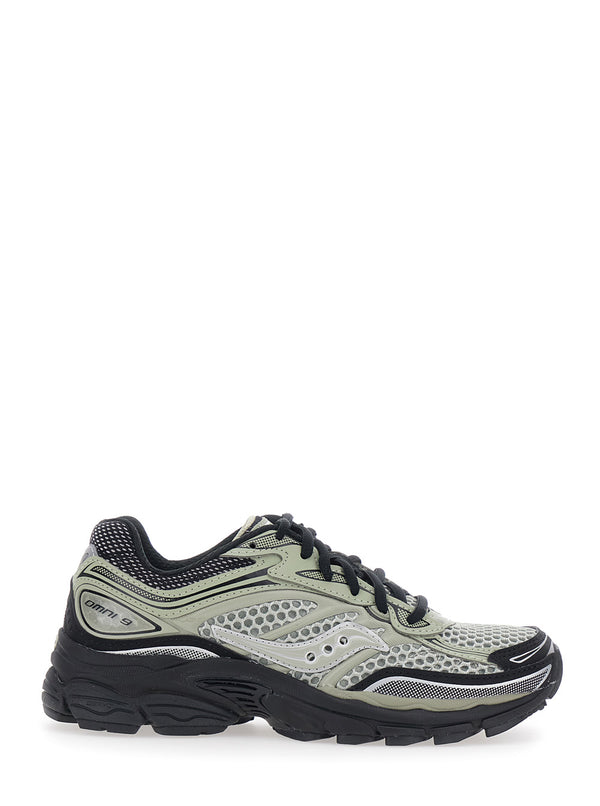 Sneakers With Mesh Upper, Green Sole Trainers