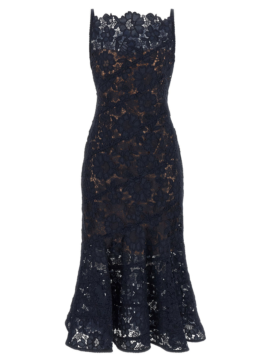 Self-Portrait Spiral Lace Dress — Navy