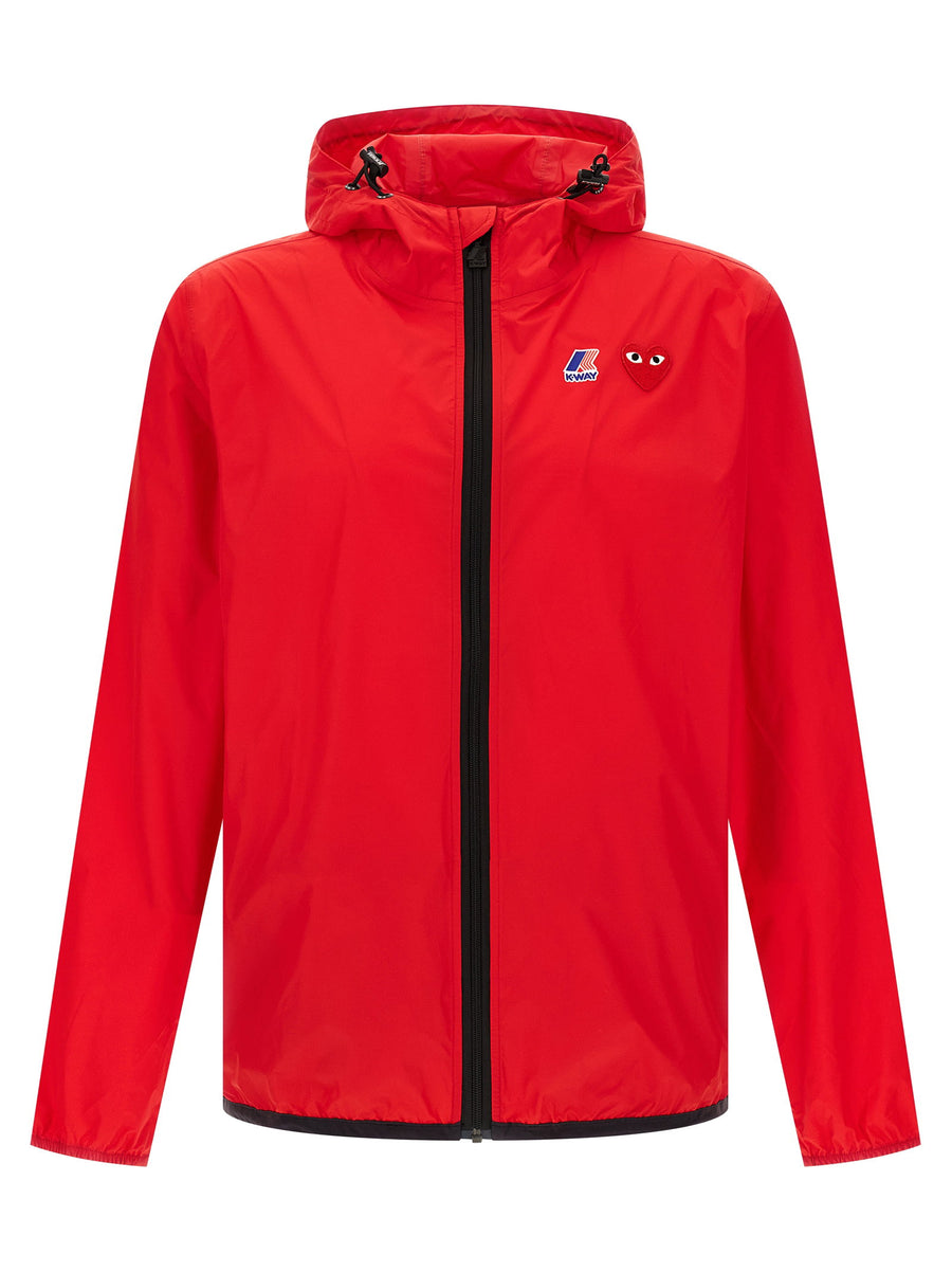 Comme Des Garçons Play Waterproof Hooded Jacket — Red