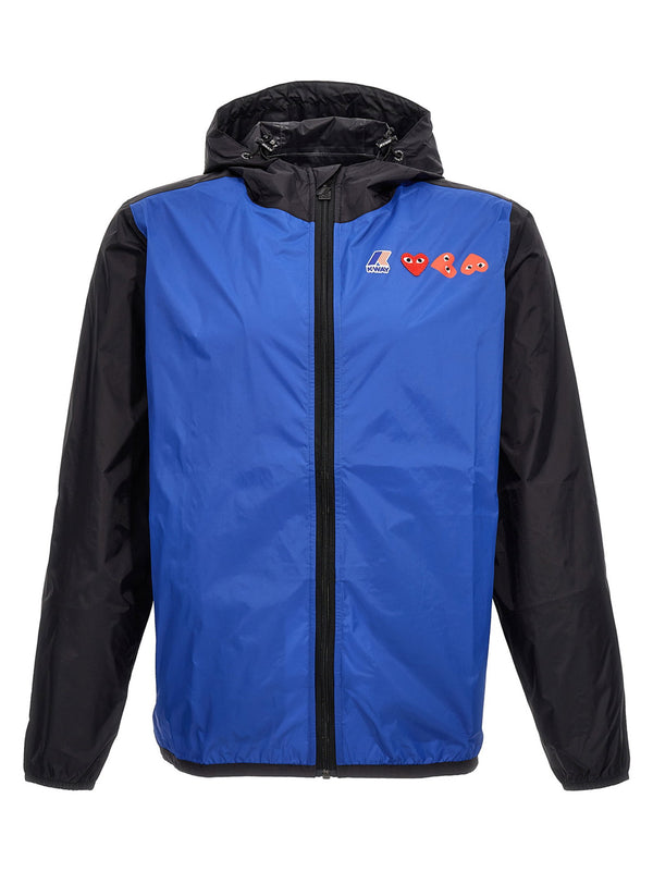 Comme Des Garçons Play Color-Block Waterproof Jacket — Blue