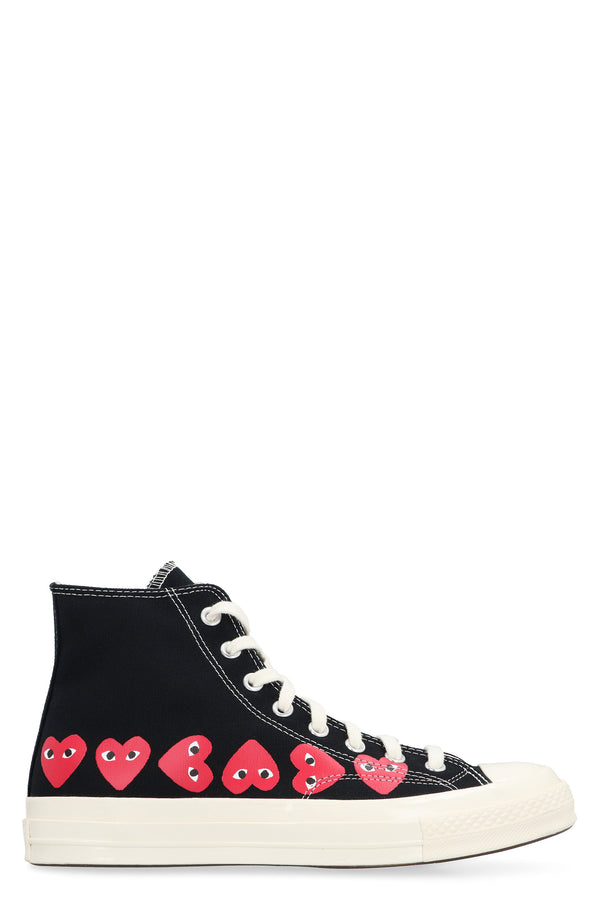 Converse X Comme Des Garçons Play Chuck 70 High-Top Sneakers Black Rubber Trainers
