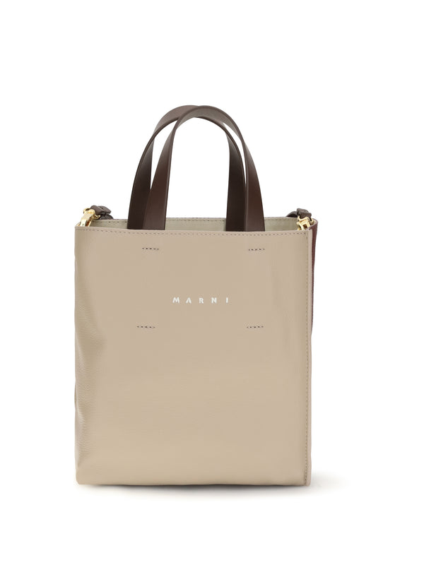 Marni 100% Calf Leather Bos Taurus shoulder bag in beige