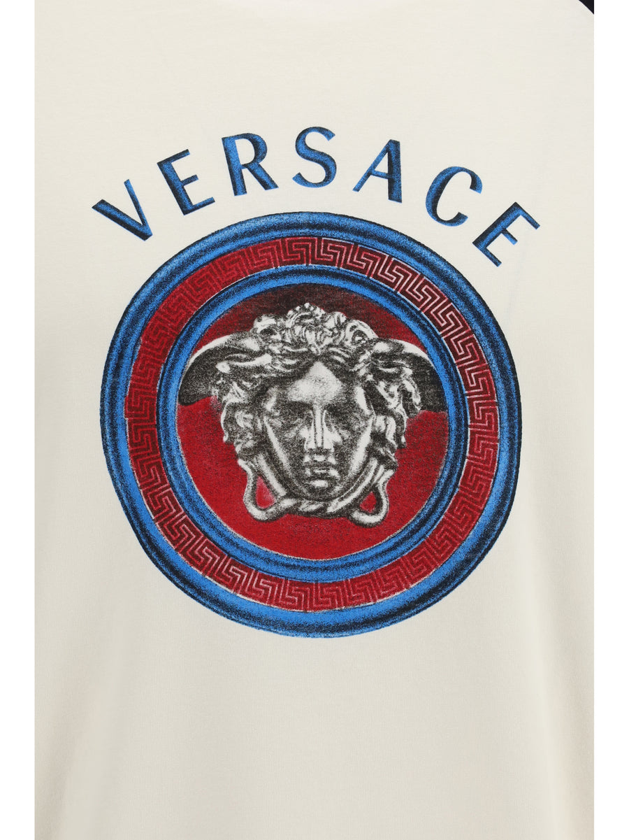 T-Shirt Cotton Jersey Medusa Logo Dirty White-Black White/black T-shirts