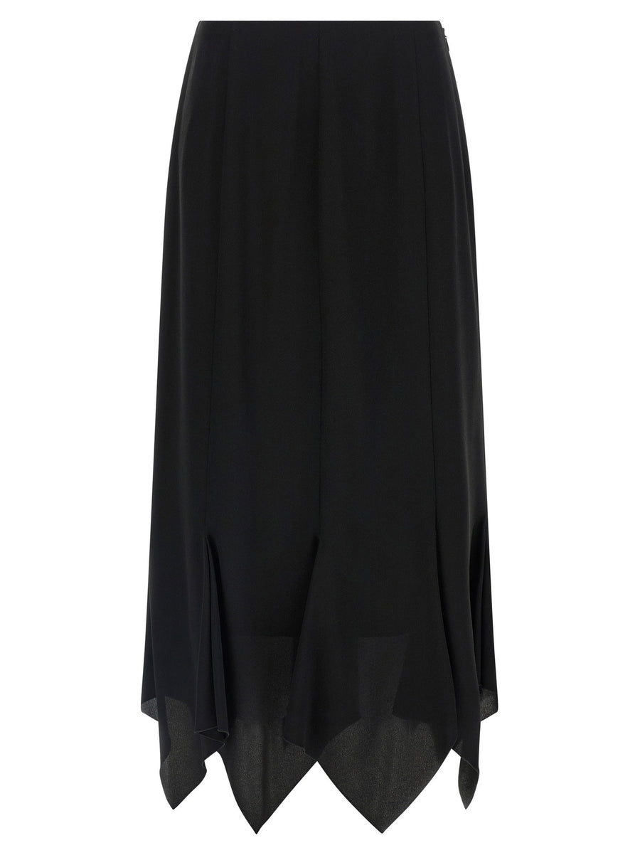 Valentino Garavani Crêpe de Chine Skirt — Black