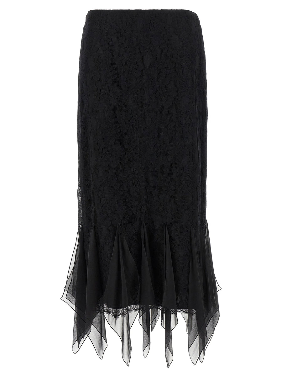 Valentino Garavani Lace Midi Skirt — Black