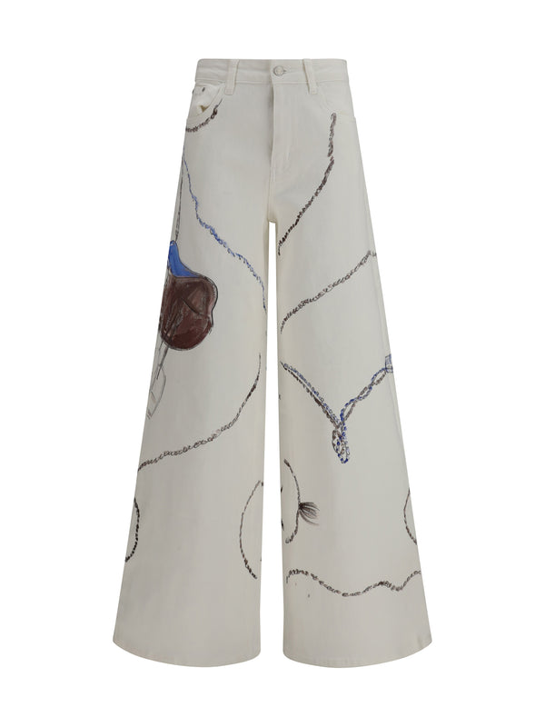Ella 98% Cotton jeans in white