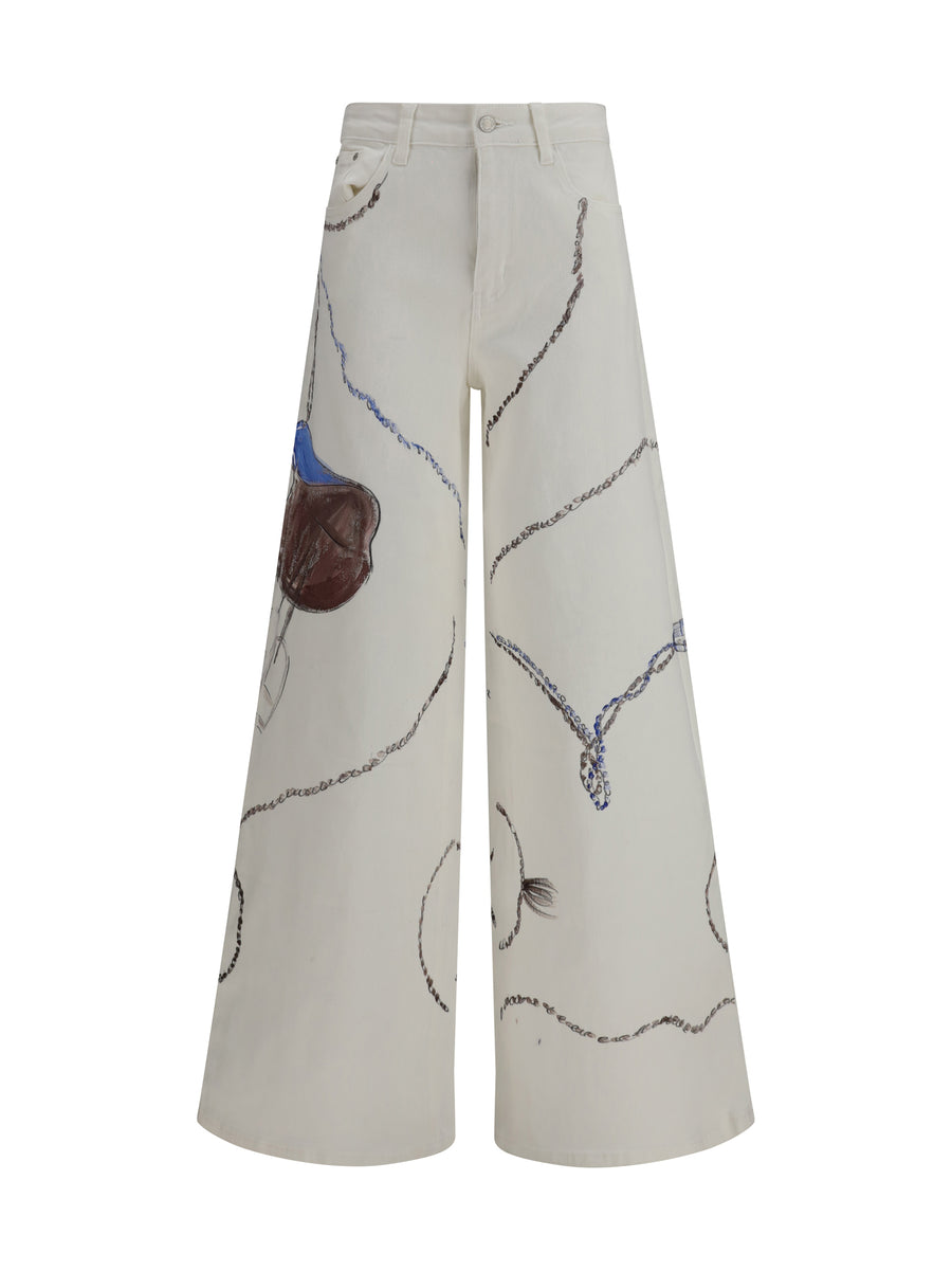 Ella 98% Cotton jeans in white