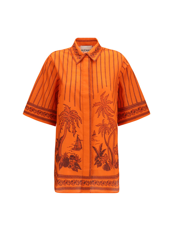 Alemais 100% Cotton shirt in orange