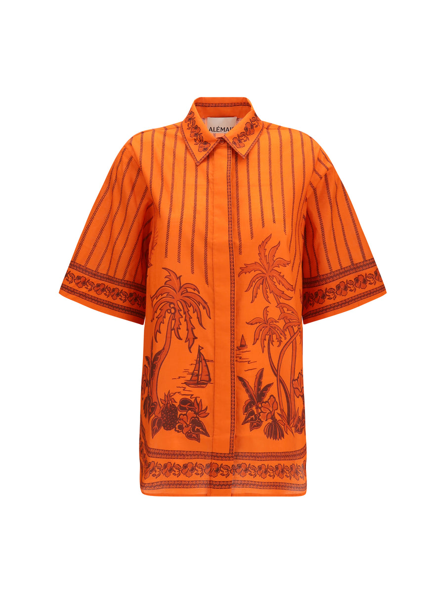 Alemais 100% Cotton shirt in orange